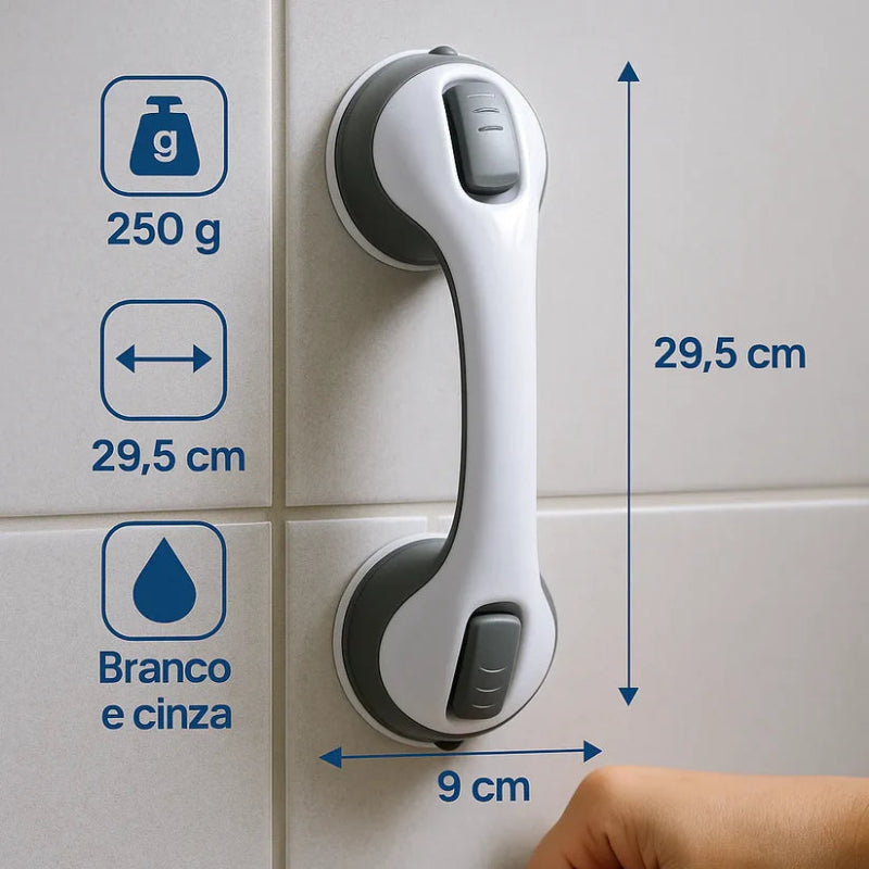 Barra de Apoio MaxVent – Fixação Forte com Ventosas Inteligentes
