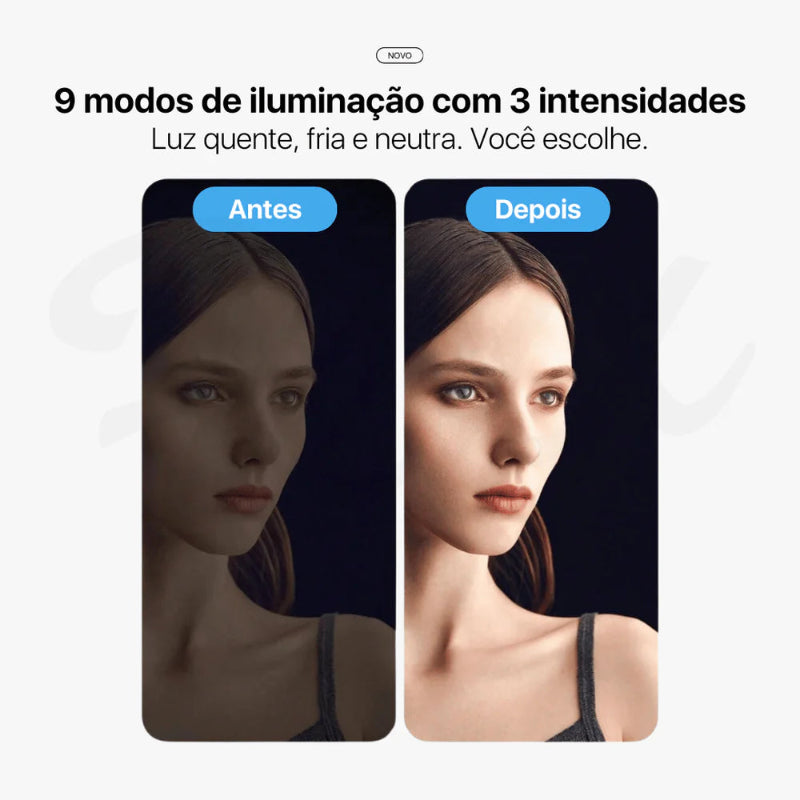 Luz de LED Clip-On LuminoPro – Iluminação Portátil para Vídeos Perfeitos