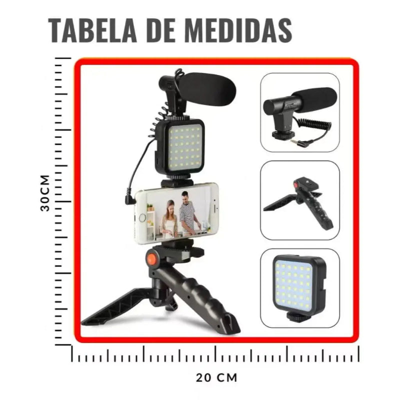 Suporte STUDIO Plus VibeCast – Gravações com Qualidade Profissional em Qualquer Lugar