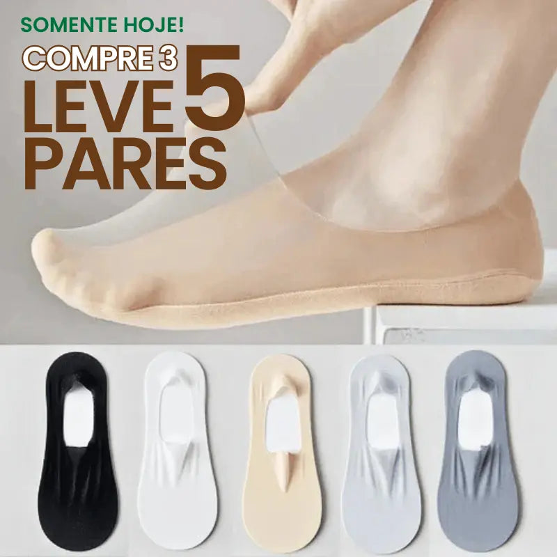 Meias Invisíveis Feminina ZenStep – Conforto ortopédico, pés secos o dia todo