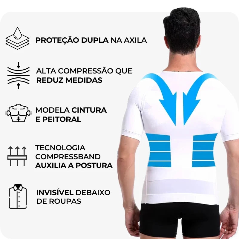 Camiseta de Compressão VERTEX – Postura firme e corpo definido
