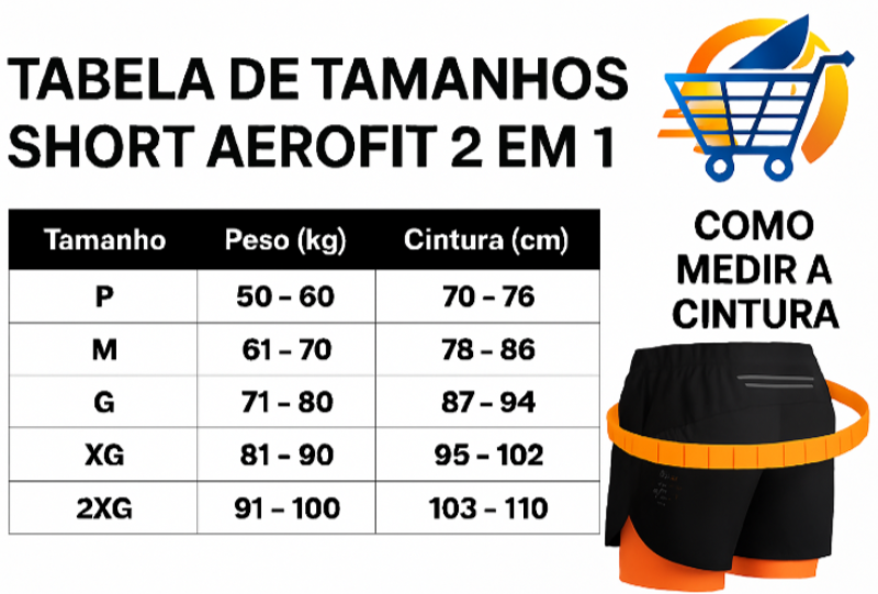 Short de Corrida Aerofit 2 em 1 com Ventilação Pro (Pague 1, Leve 2)