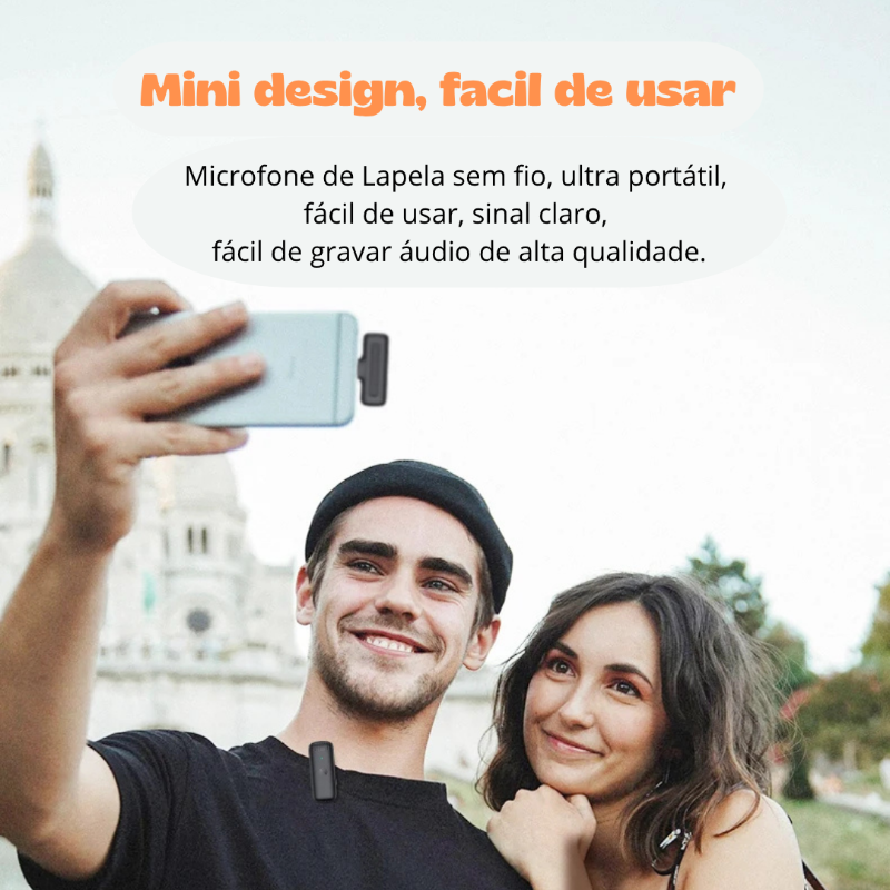 Microfone Lapela SonicWave – Áudio Profissional com Liberdade Total