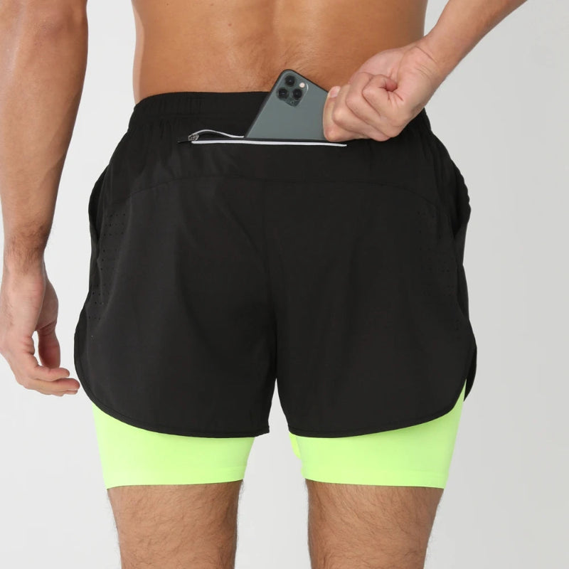 Short de Corrida Aerofit 2 em 1 com Ventilação Pro (Pague 1, Leve 2)