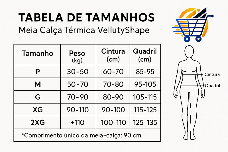 Meia Calça Térmica VellutyShape - Modela o corpo e aquece com conforto (Pague 1, Leve 2)