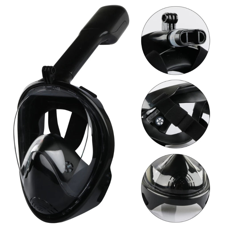 Máscara De Mergulho Snorkel Full Face Suporte Gopro Câmera