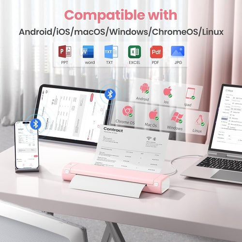 Portable Printers Wireless for Travel, Support 8.5" X 11" Thermal