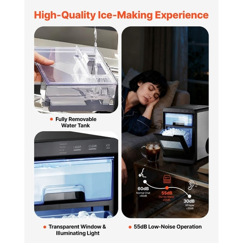 Countertop Ice Maker, 44 lbs per Day, Self-Cleaning Portable Machine