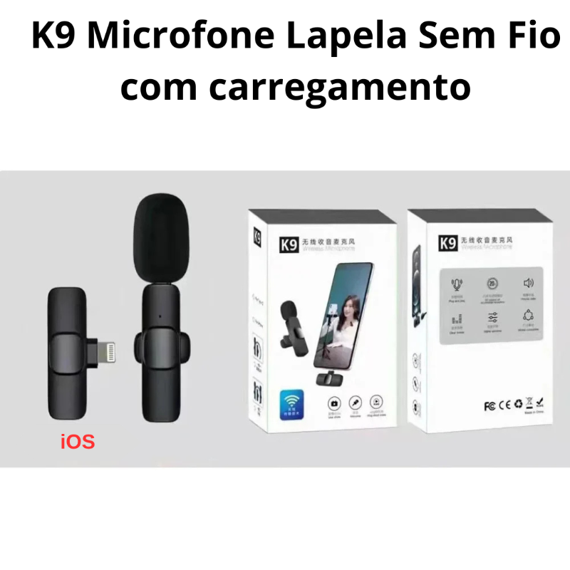 Microfone Lapela Slim AirVoice – Liberdade total com áudio cristalino