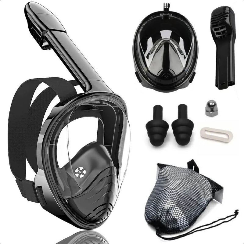 Máscara De Mergulho Snorkel Full Face Suporte Gopro Câmera