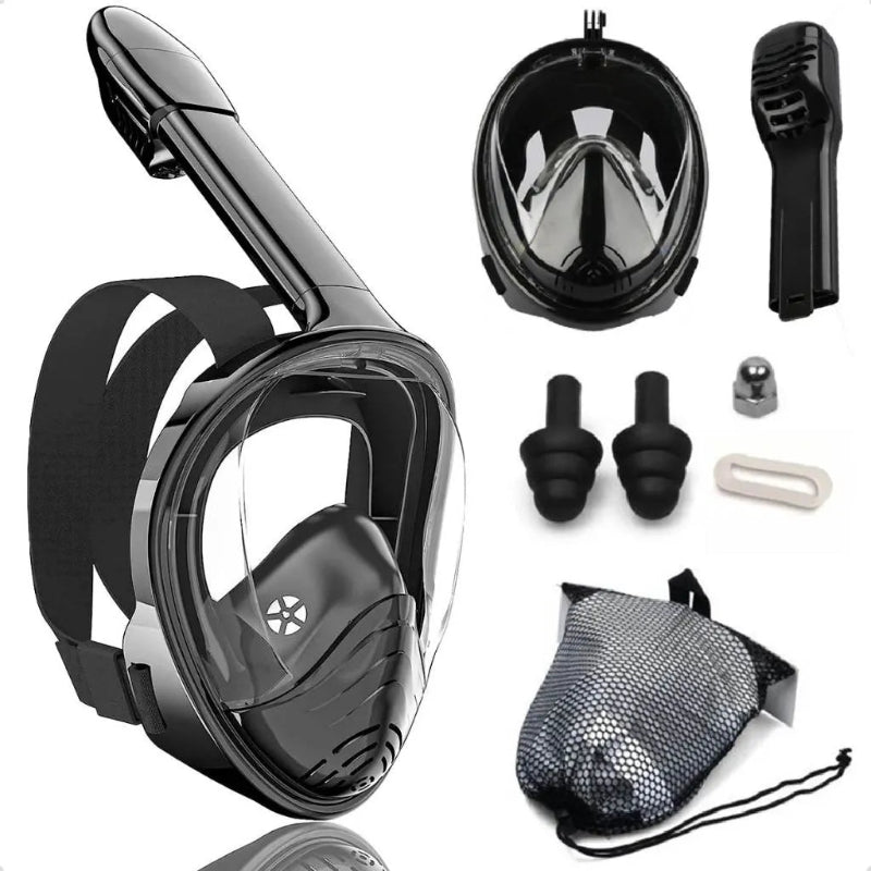 Máscara De Mergulho Snorkel Full Face Suporte Gopro Câmera