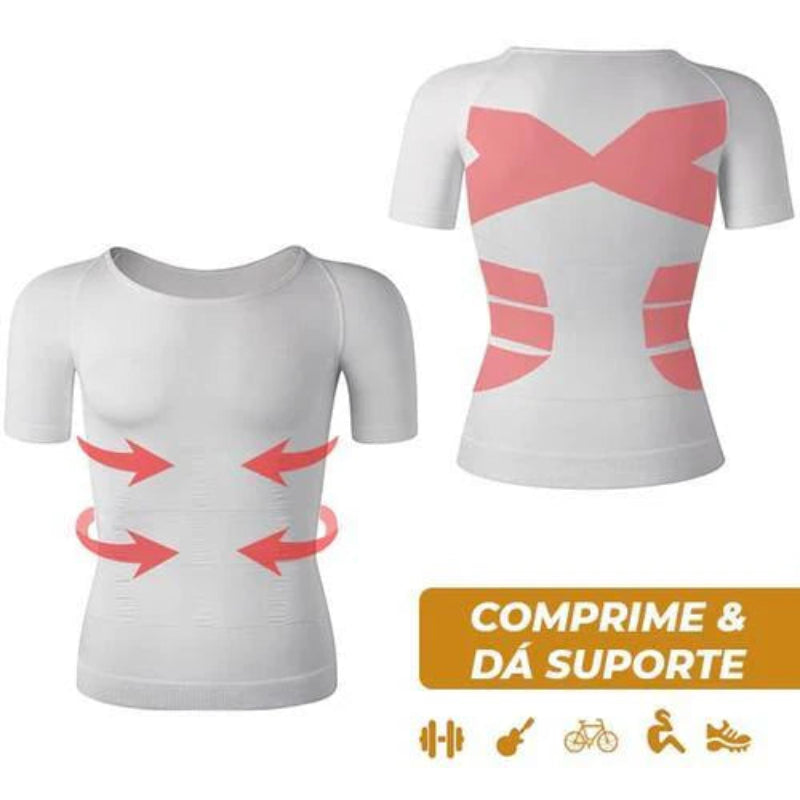 Camiseta de Compressão VERTEX – Postura firme e corpo definido